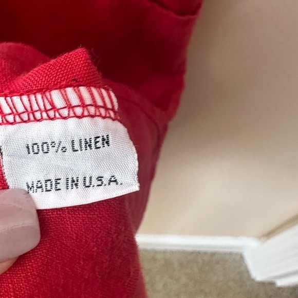 Bryn Walker tunic top red 100% linen lagenlook dress knee length size M - Picture 7 of 15